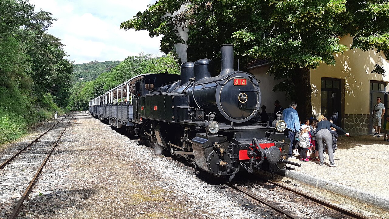 Mallet 414 steam locomotive on the Train de l'Ardèche